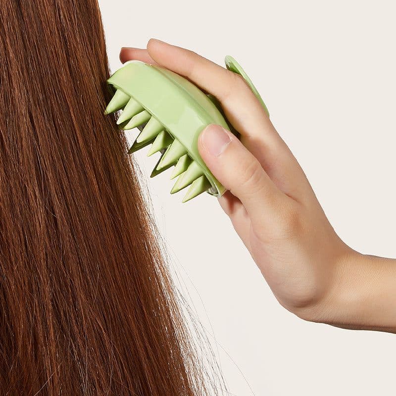 image-Silicone Scalp Massage Brush - Pink Wet & Dry