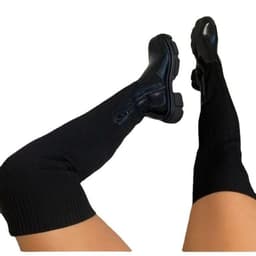 image-Amazon Europe and America women's cotton boots 2022 autumn and winter new long-barreled Martin boots leather knitted stitching over-the-knee boots women