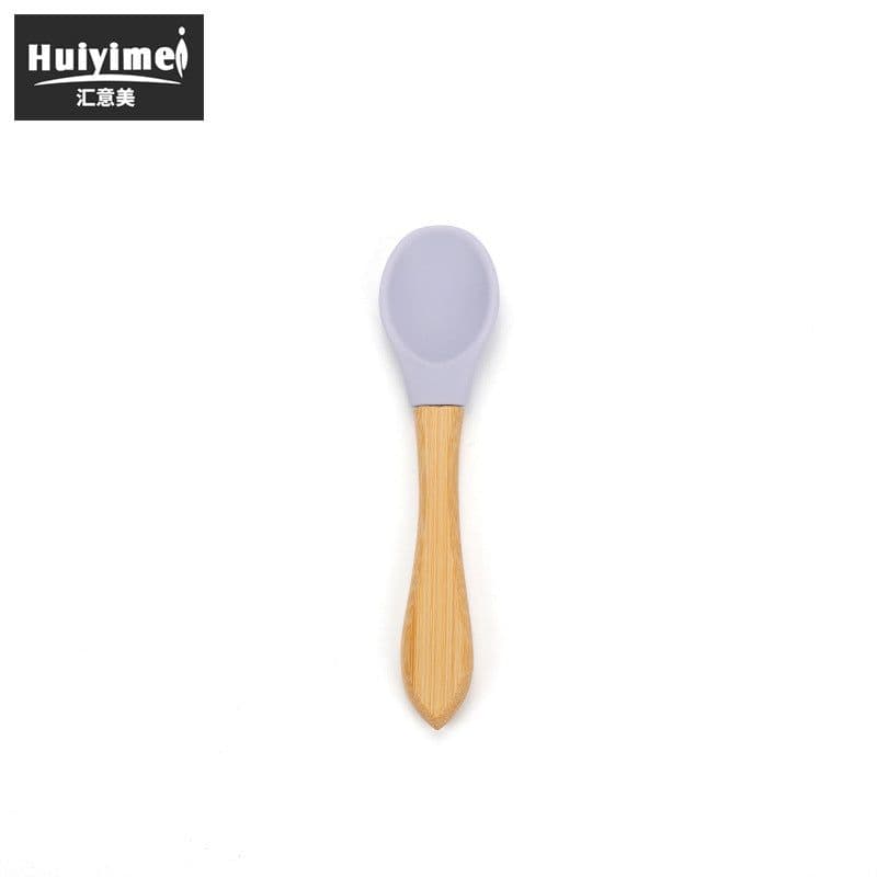 image-Leida Silicone Baby Bowl Set - Purple Anti-Fall Spoon Included