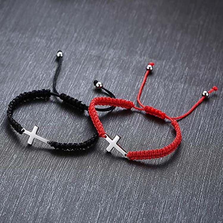 image-Stainless Steel Cross Bracelet Adjustable