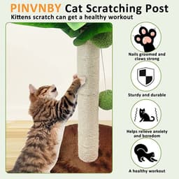 image-Cat Climbing Frame Sisal Scratching Toy Coconut Tree Climber - Claw Grinder