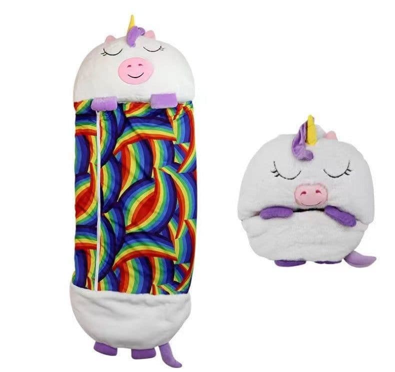 image-Children's Sleeping Bag Cocoon Panda Coral Fleece