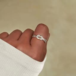image-The new Korean version of the knotted diamond ring women's simple fashion temperament personality high-end open ring cross-border special supply