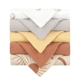 image-Baby Muslin Cotton Handkerchiefs 5pcs - Face Wipes Bibs