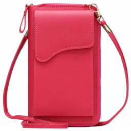 image-Light Purple PU Leather Phone Bag - Korean Style