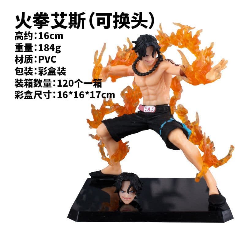 image-Ming Hong One Piece Luffy Ace Sanji Doll Figure Set