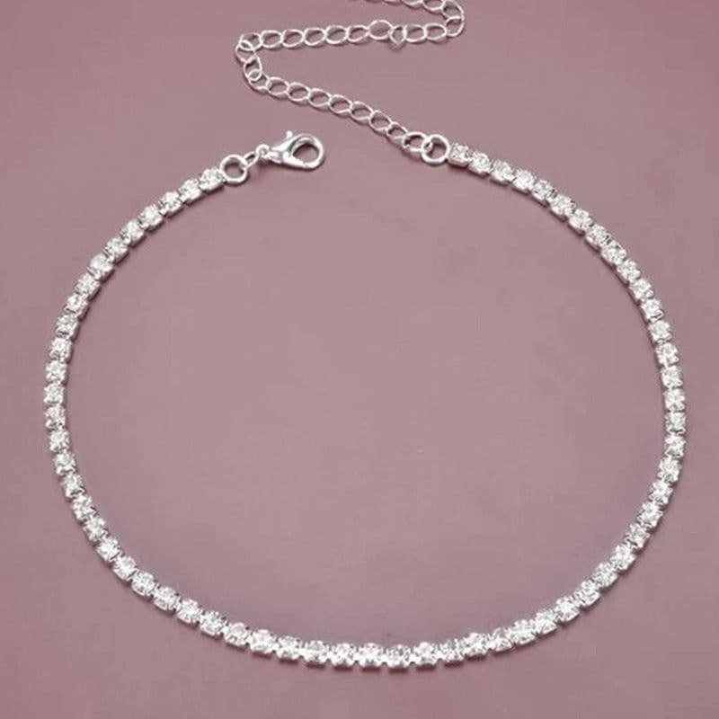 image-Rhinestone Clavicle Necklace - Gold Light Luxury