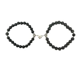 image-Turquoise Couple Bracelet - Magnetic Heart Charm Unisex