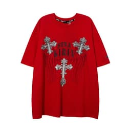 image-TKPA T-Shirt Cartoon Print Black XXL
