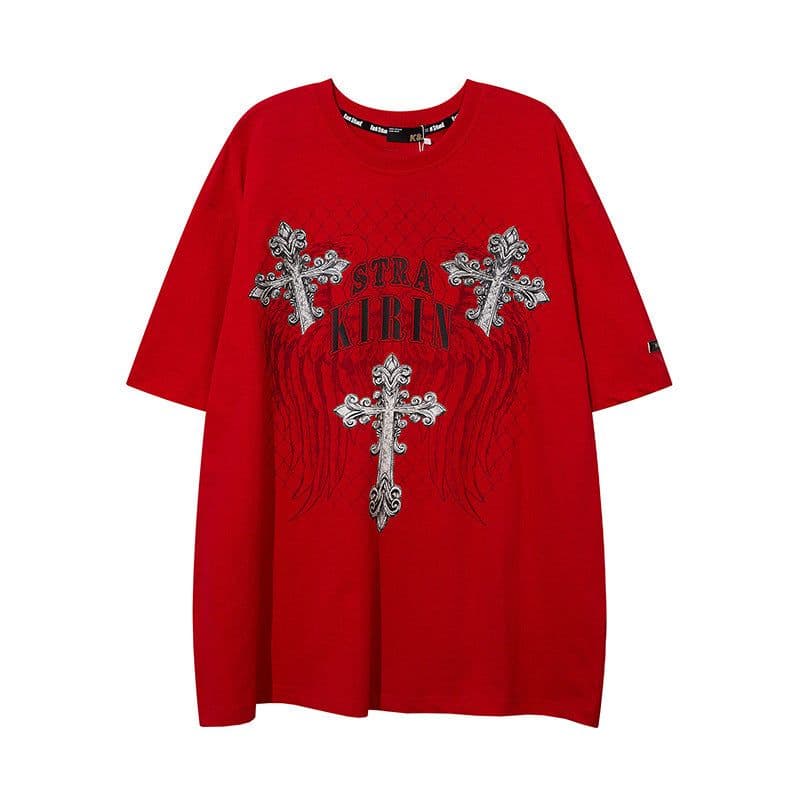 image-TKPA T-Shirt Cartoon Print Black XXL