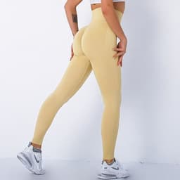 image-COCI Yoga Pants Women High Waist Seamless - Champagne XL