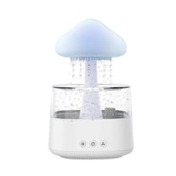 image-Mushroom Cloud Humidifier Household Heavy Fog Volume Capacity Household Bedroom Lamp Rain Drops Cross-Border Wood Grain Essential Oil Aromatherapy Machine