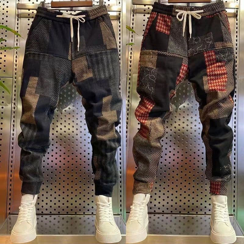 image-Men's Trendy Casual Harem Pants - Six Pockets Loose Print