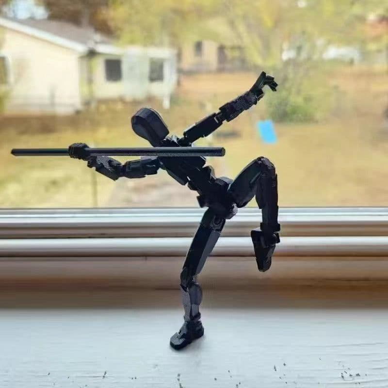 image-YQ 13-14cm 3D Printed Articulated Toy Soldier - Transparent/Purple