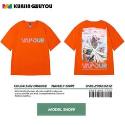 image-Orange T-Shirt Men 3XL Round Neck Short Sleeve