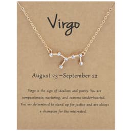 image-Yulu 12-Constellation Diamond Necklace Alloy Clavicle Chain - Brown