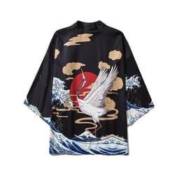 image-2021 cross-border new Japanese-style digital printing kimono men and women cloak coat pajamas cardigan summer