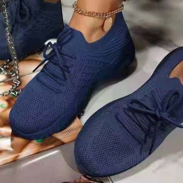 image-Women's Khaki Lace-Up Mesh Sneakers Size 43