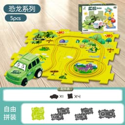 image-Children's Puzzle Track Car Electric DIY Toy
