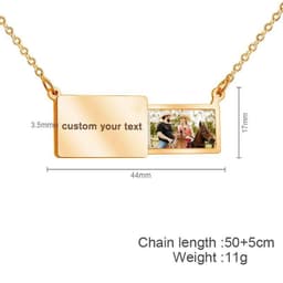 image-Creative pull-out photo envelope necklace European and American cross-border Valentine's Day gift stainless steel letter clavicle chain