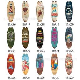 image-Summer Beach Ocean Theme Leisure Decoration Surfboard Wooden Sign Bar Home Wall Retro Decoration Wooden Sign