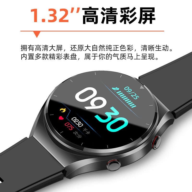 image-Smart Watch - ECG Blood Pressure Oxygen Heart Rate Black