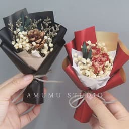 image-Mini Dried Roses Bouquet - Valentine's DIY Decorations 5"