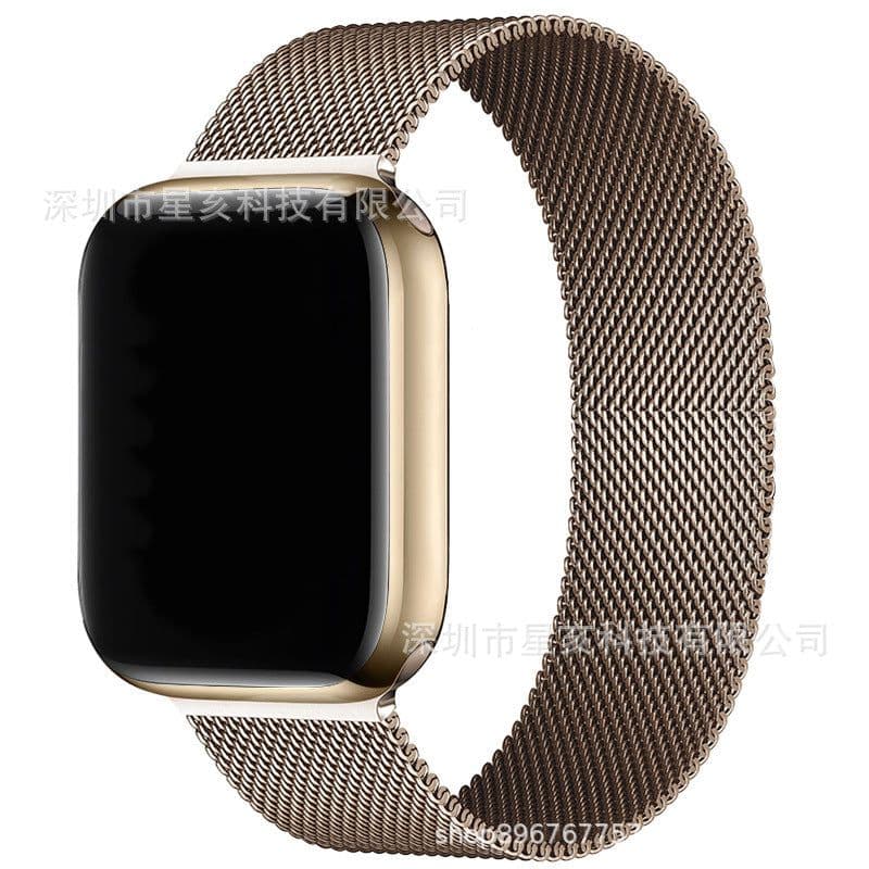 image-Apple Watch iWatch Ultra Milanese Magnetic Strap - Stainless Steel Brown 42mm