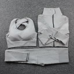 image-Hua Er Yuan Yoga Running Set - Blue Three-Piece Slim Fit, XL