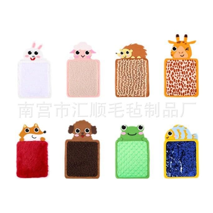 image-Autistic infants and young children hand-eye exercise early education puzzle animal skin cognitive texture hair touch sensory mat