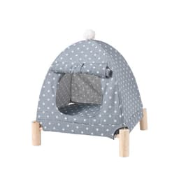 image-Pet Camp Bed - Removable Washable Wooden Dog Cat House