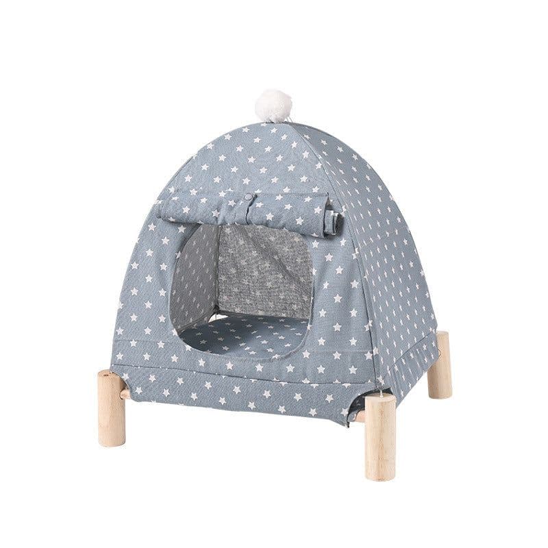 image-Pet Camp Bed - Removable Washable Wooden Dog Cat House
