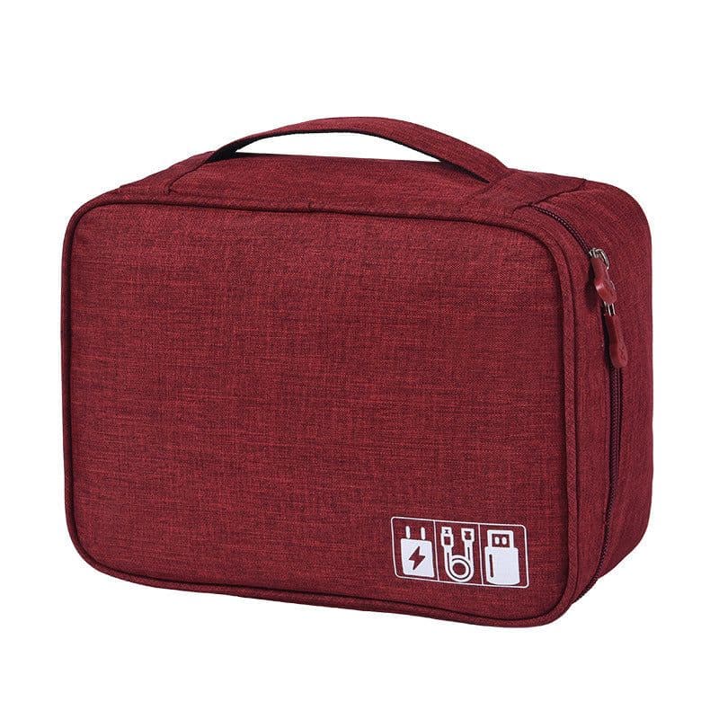 image-Cross-border cation charger storage bag Portable data cable mobile phone storage bag Waterproof three-layer digital bag