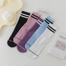 image-Yoga socks women's mid-tube spring and summer long tube professional non-slip shark library sports fitness floor socks Zhuji wholesale