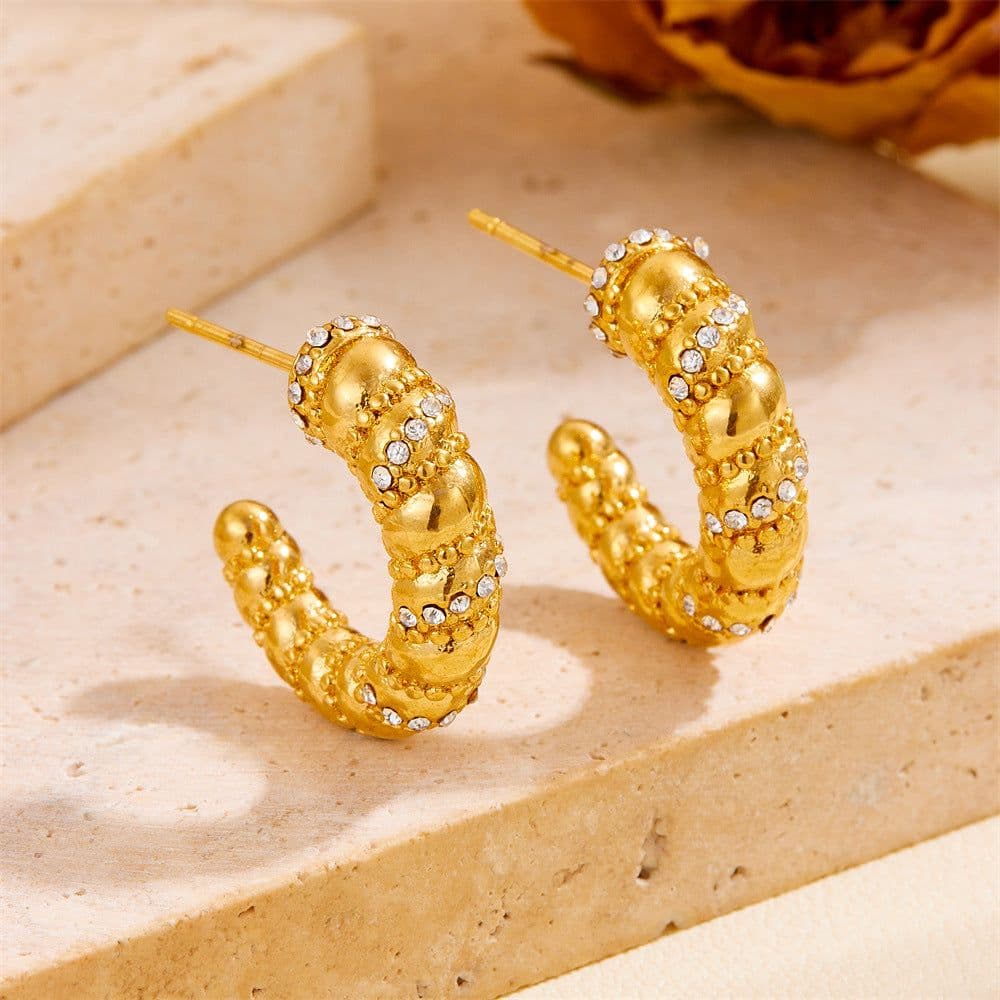 image-Water Drop Earrings - 18K Gold Plated Titanium Steel