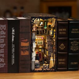 image-DIY Wooden 3D Bookend Toy - CuteBee Rose Model, 11cm x 18cm x 23cm