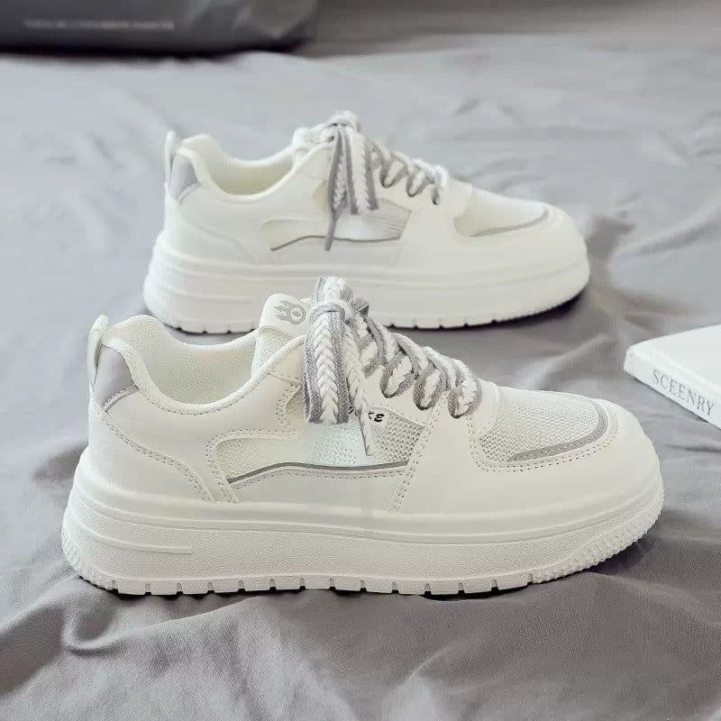 image-2023 spring new all-match small white shoes women's sports casual daddy shoes ins trendy thick-soled net red board shoes