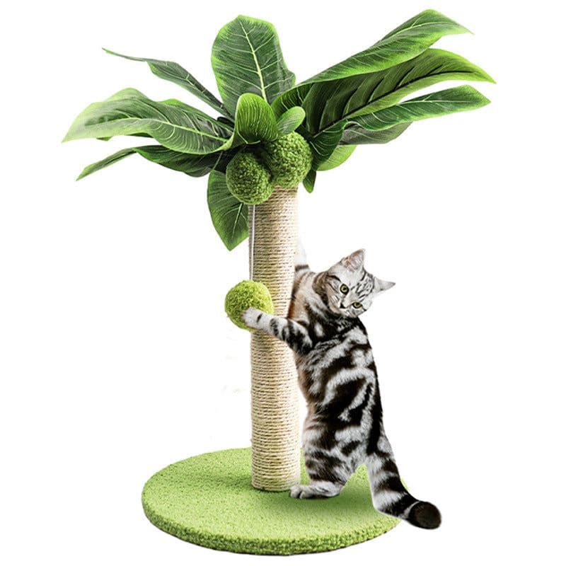 image-Cat Climbing Frame Sisal Scratching Toy Coconut Tree Climber - Claw Grinder