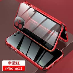 image-Suitable for iPhone15promax anti-peep goggles double buckle Magneto mobile phone case Apple 13 metal protective sleeve