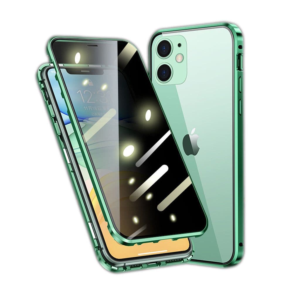 image-Suitable for iPhone14 mobile phone case Magneto Apple HD / anti-peep double-sided glass metal magnetic suction protective cover