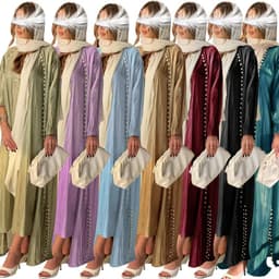 image-ABOs Muslim Dress - Malachite Green Beaded