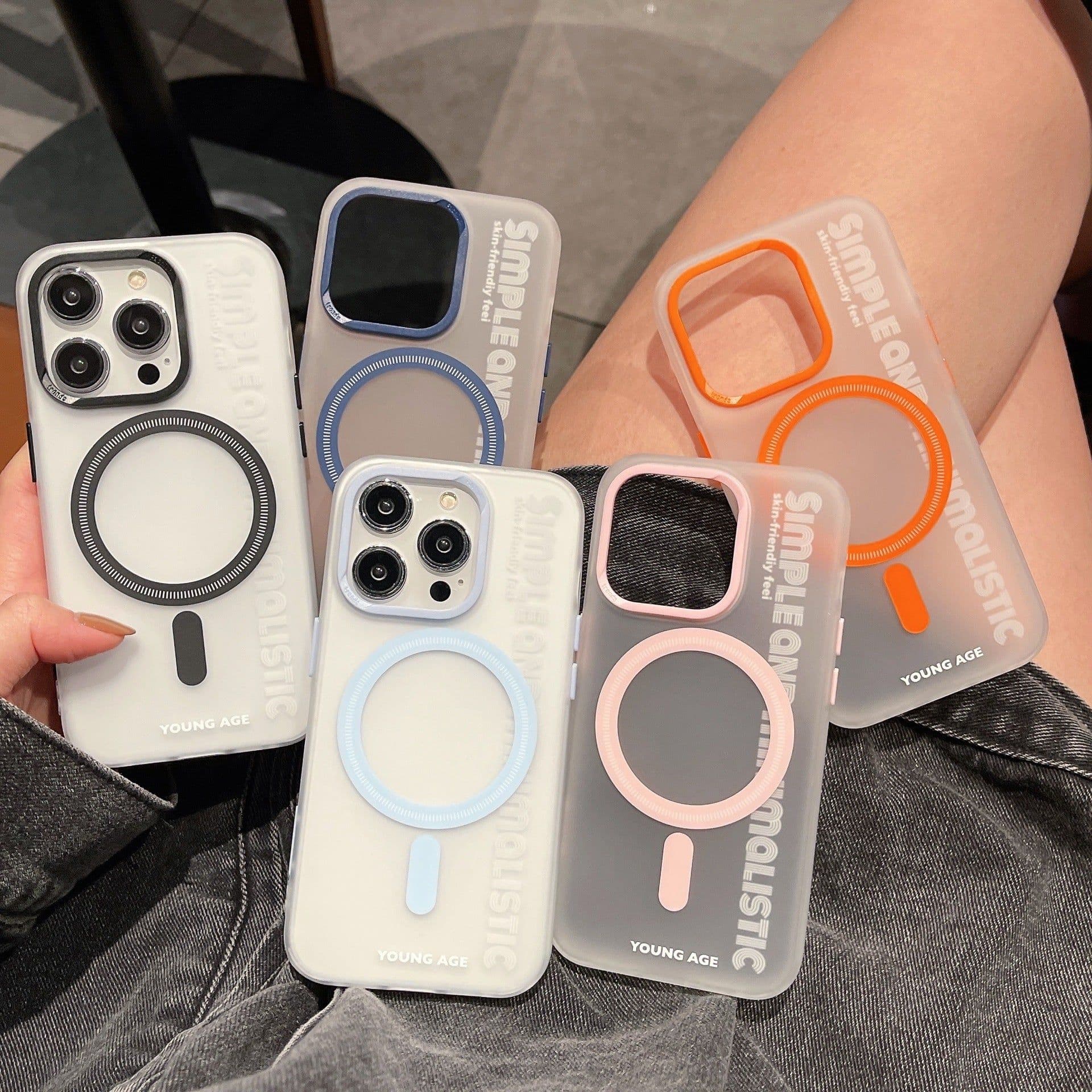 image-iPhone 15 Pro Magnetic Case Frosted - Shockproof Orange