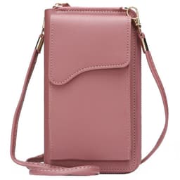 image-Light Purple PU Leather Phone Bag - Korean Style