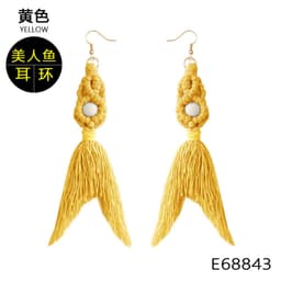 image-Green Tassel Earrings Women Bohemian Layered