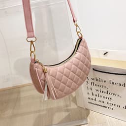 image-Women's Rhombus Embroidered Shoulder Bag