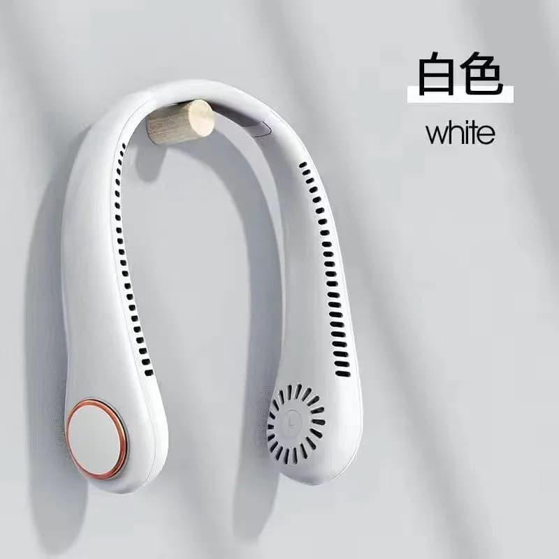 image-USB Charging Neck Fan - Pink Mini Outdoor Gift - 1200mAh-2000mAh Battery - 3 Speeds
