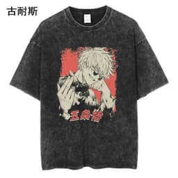 image-Street Hip Hop Washed T-Shirts - Summer Cotton Couple Tops - Black/Multicolor