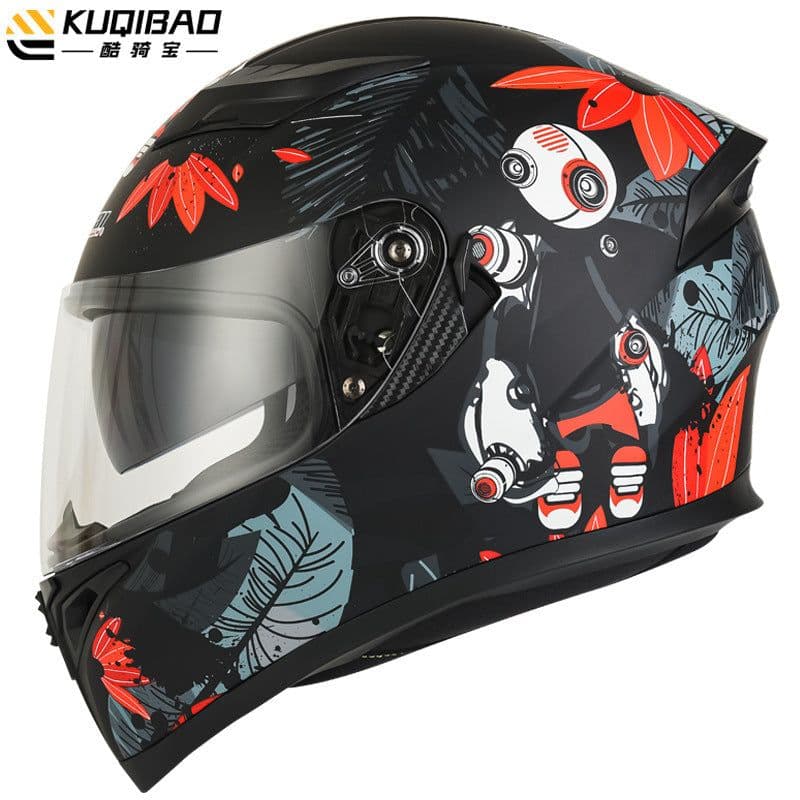 image-Coolqibao Motorcycle Full-Face Helmet Bluetooth XXL Gray