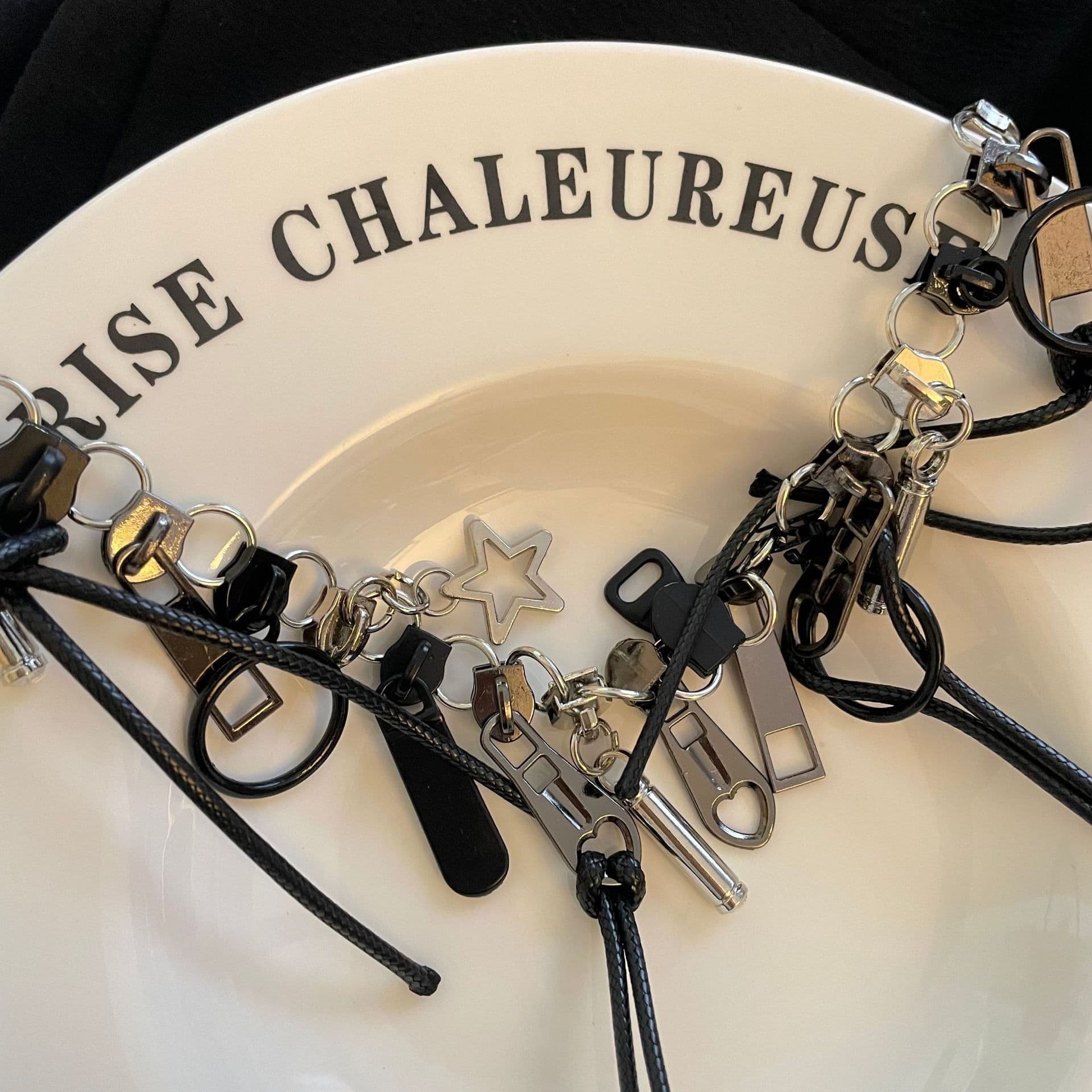 image-Multi-Zipper Necklace - Versatile, Cool Punk Style