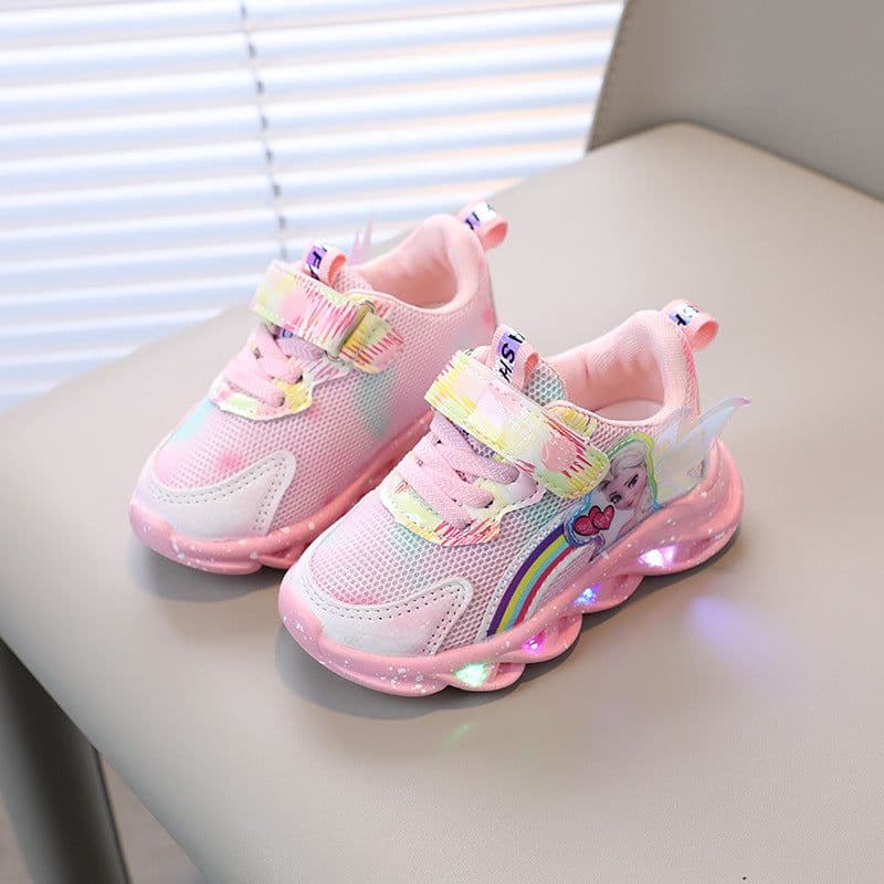 image-Girls Glow Shoes With Lights Mesh Breathable Sneakers 26 30